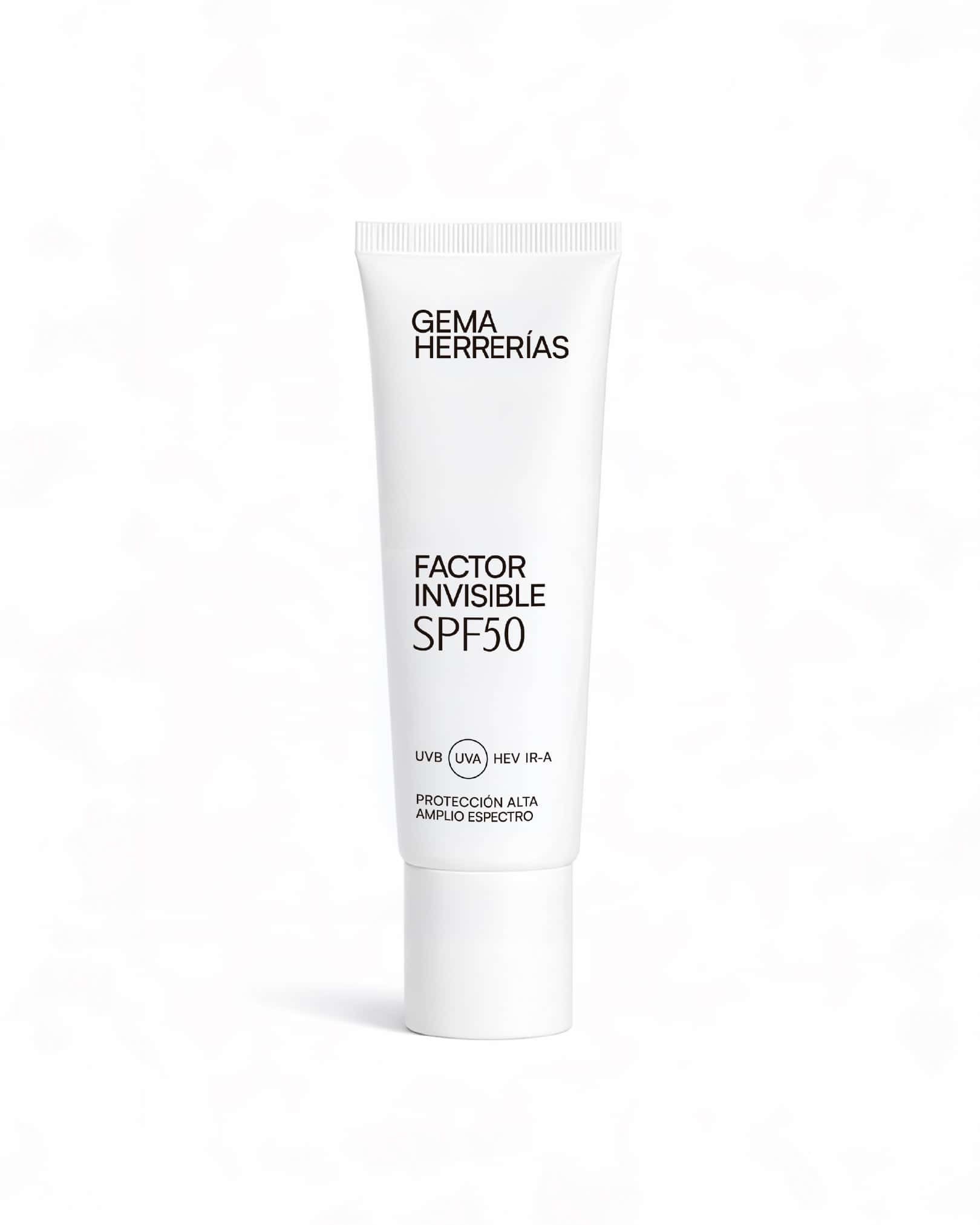 FACTOR INVISIBLE SPF50 Amplio espectro [UVB UVA HEV IR-A] de Gema Herrerías