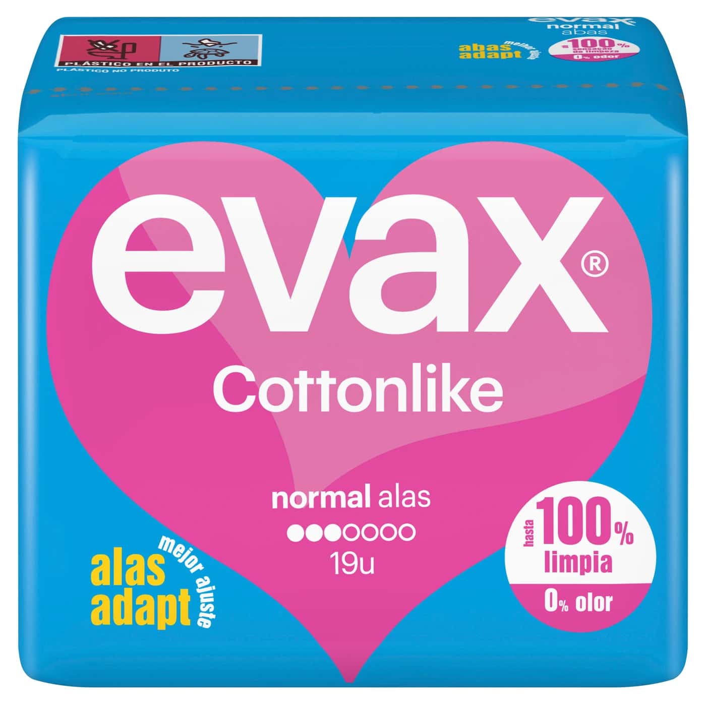 Compresas Higienicas Femeninas - Evax Cottonlike Normal Con Alas 16 Compresas de Evax