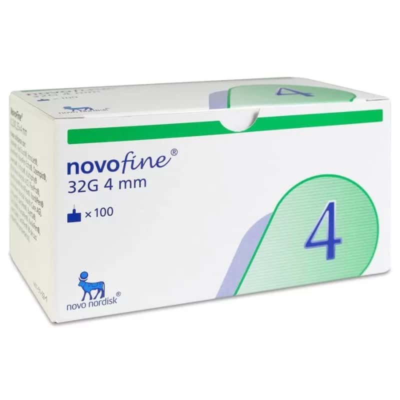 Aguja de Insulina Novofine 100 Unidades 32 G 0,23/0,25 x 4 mm de Novofine