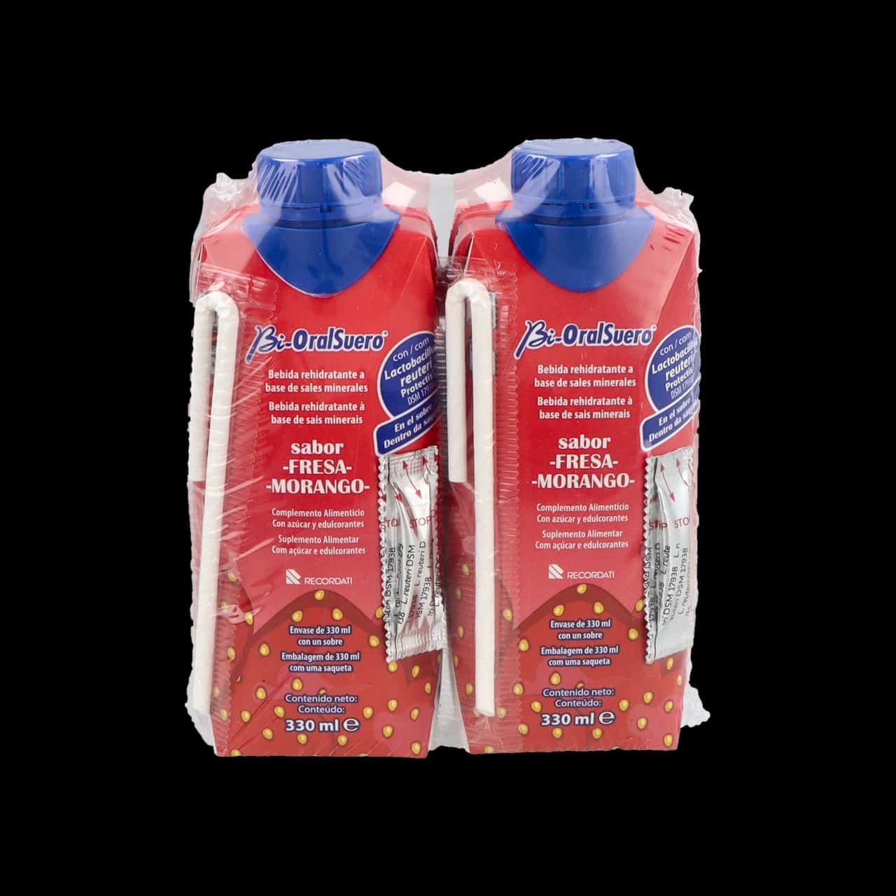 Bioralsuero 2 Tetrabrick 330 ML Sabor Fresa de Bioralsuero