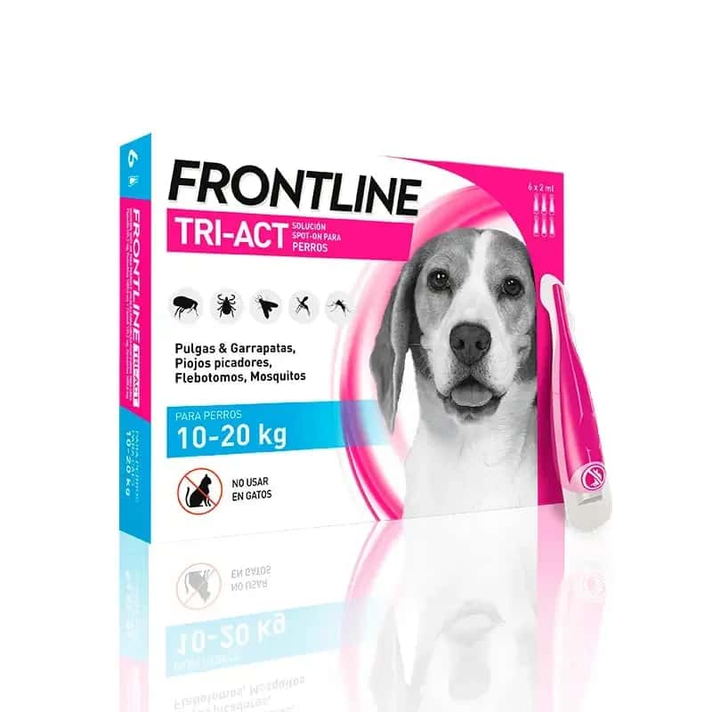 Frontline Tri-act 67.6/504.8 MG Solucion Spot-on Para Perros 5-10 KG 3 Pipetas 1 ML de Frontline