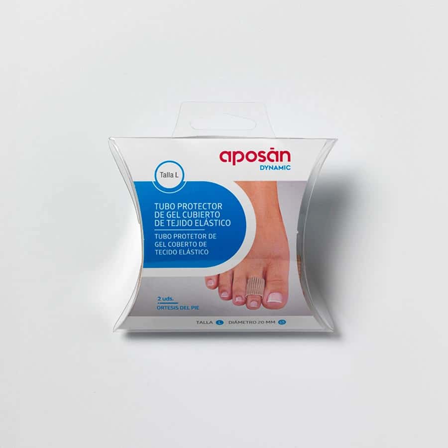 Aposan Dynamic Tubo Protector Gel Cubierto Tejido Elastico 2 Unidades Talla l de Aposan