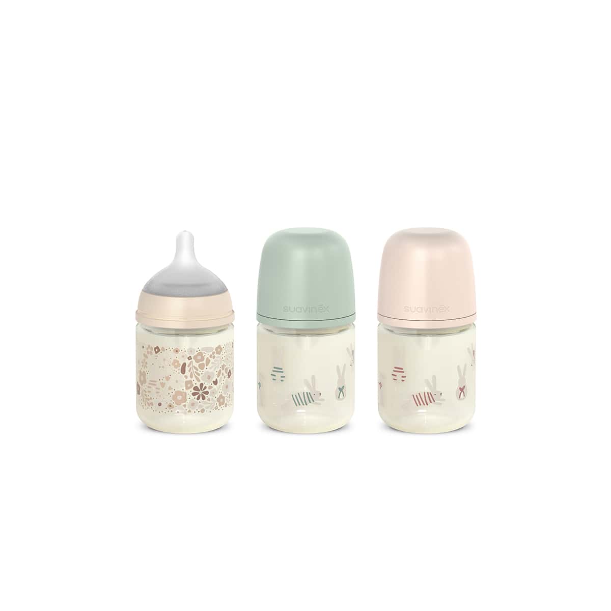 Suavinex Biberón de Vidrio 120 ml Tetina Fisiológica Silicona Talla S Wonderland de Suavinex