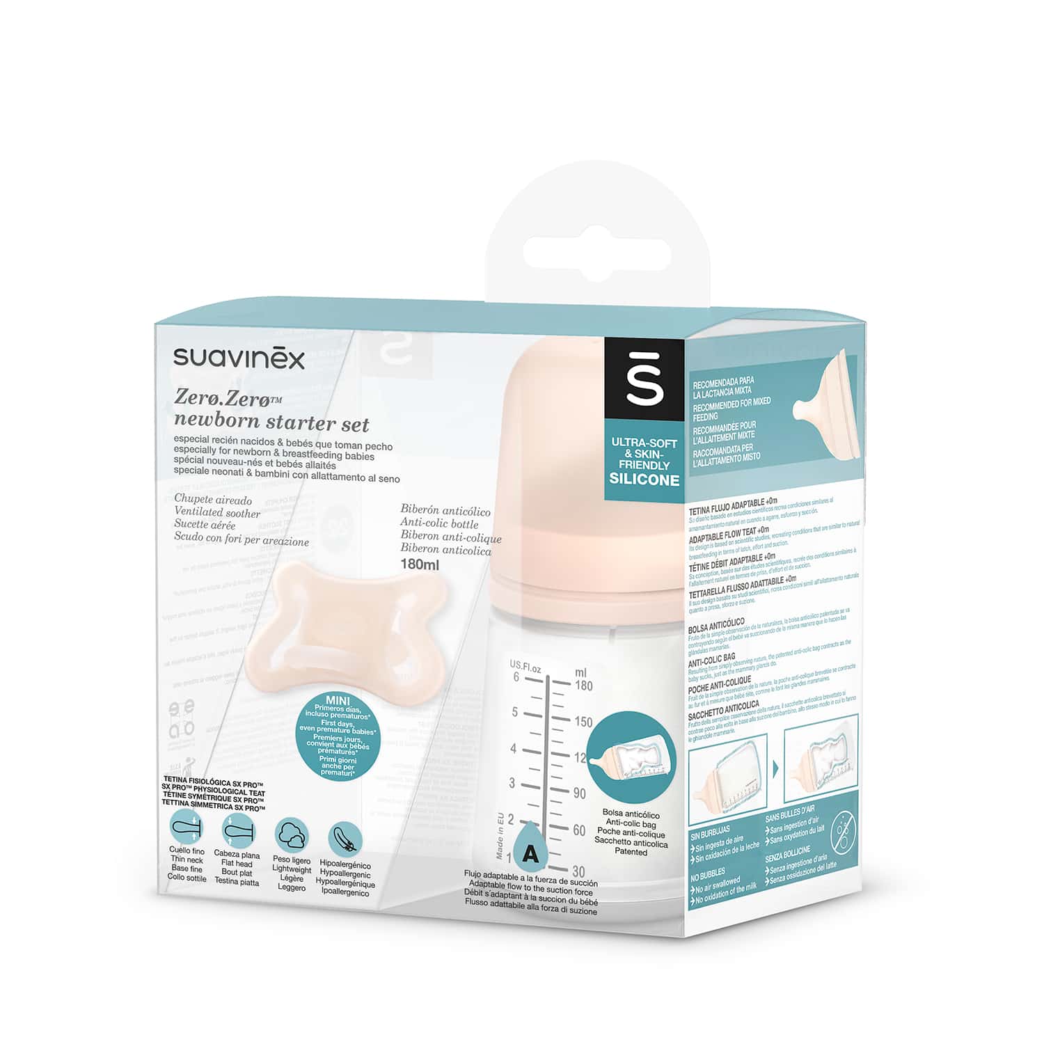 Suavinex Zero Set Bib 180ml a +ch -2-2M de Suavinex