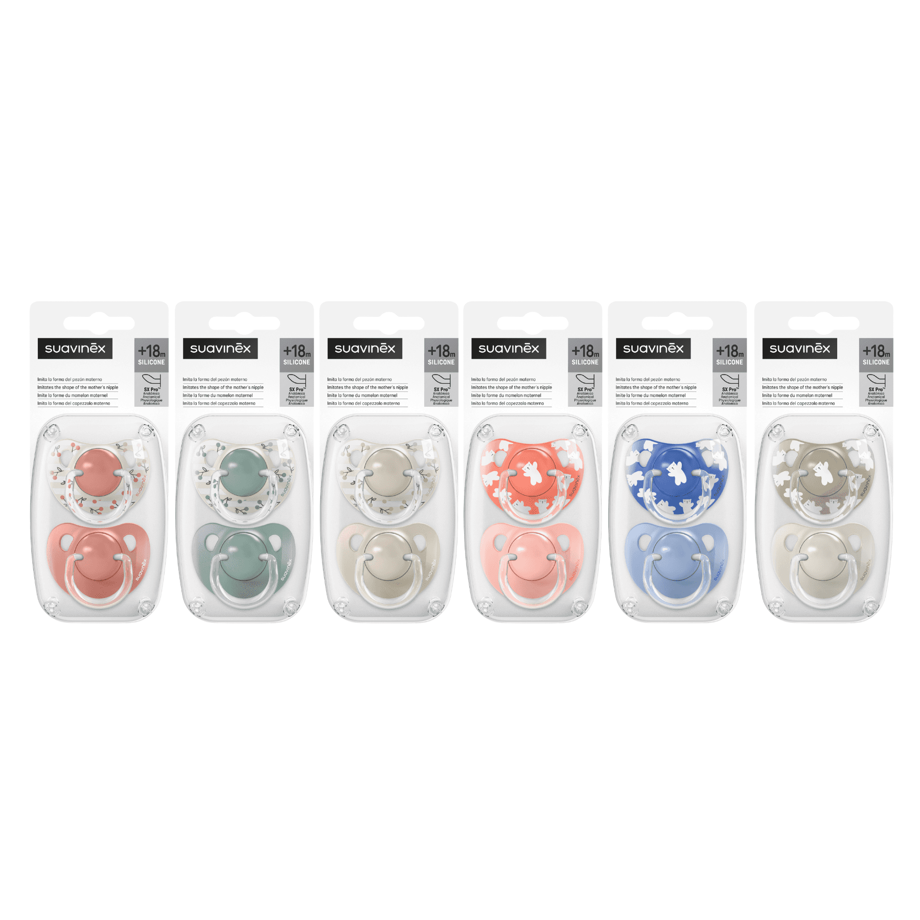 Suavinex Chupete Anatómico Silicona +18 meses 2 Unidades Prints de Suavinex