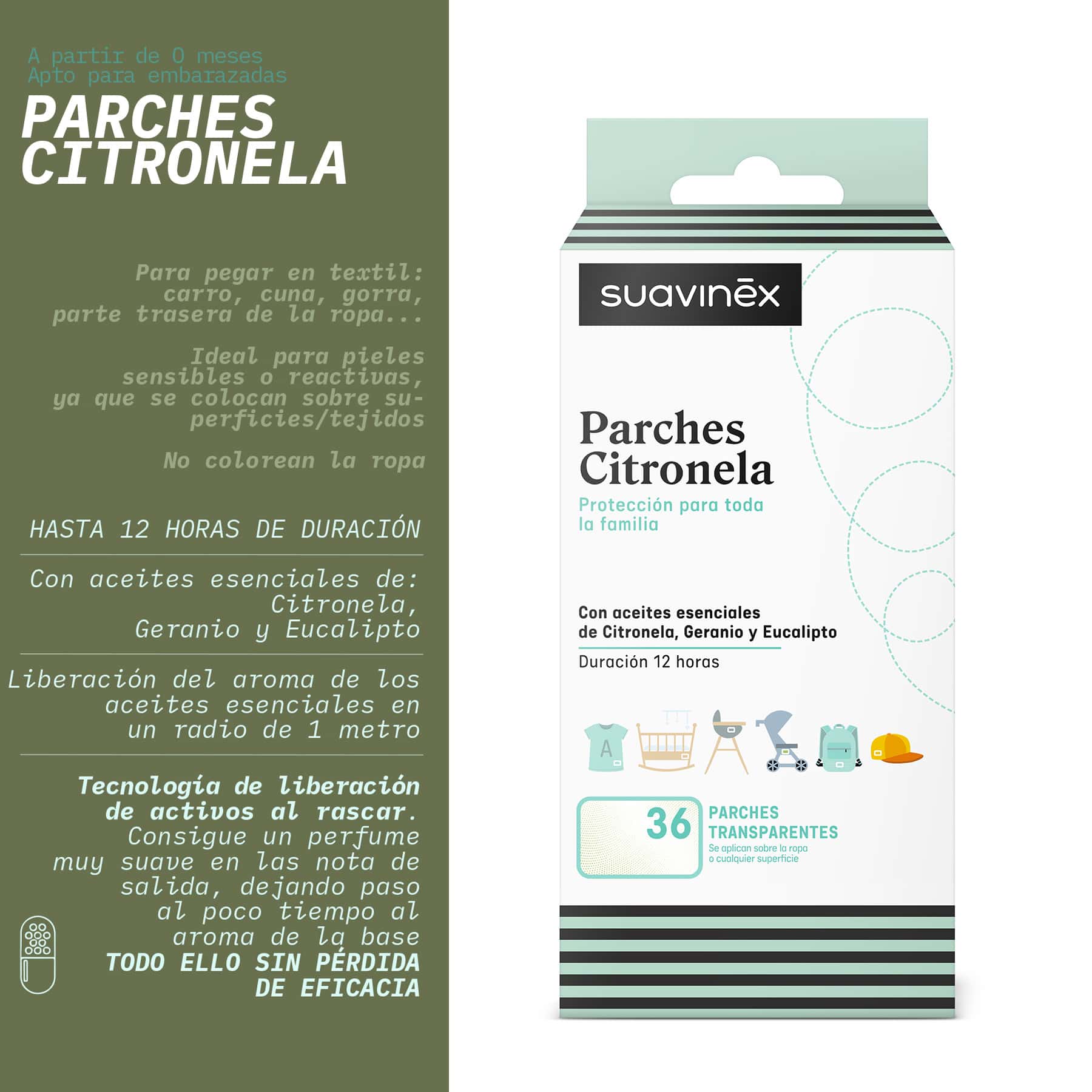Suavinex Antimosquitos Parches Citronela 36 Unidades de Suavinex
