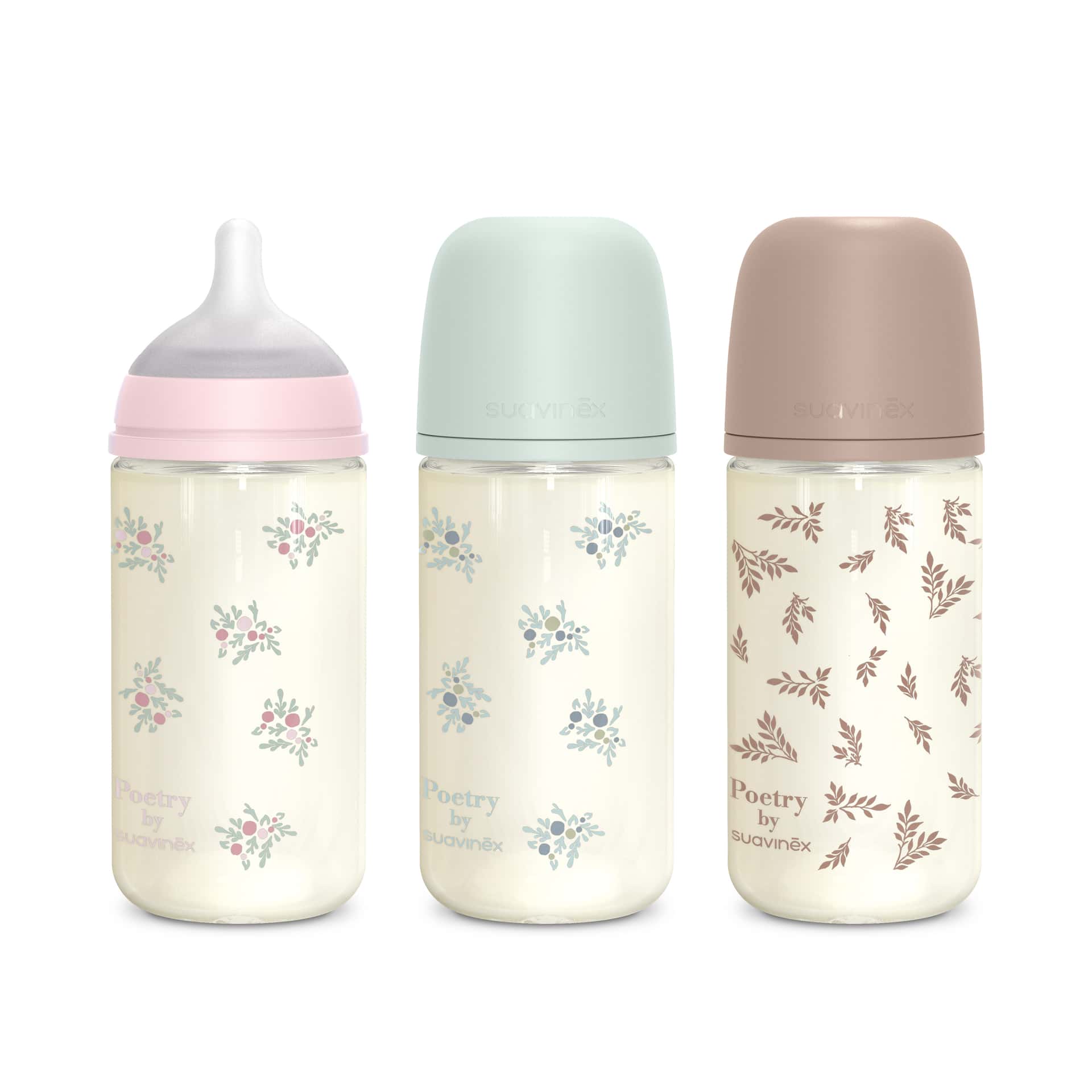 Suavinex Biberón de Vidrio 240 ml Tetina Fisiológica Flujo Medio Poetry de Suavinex