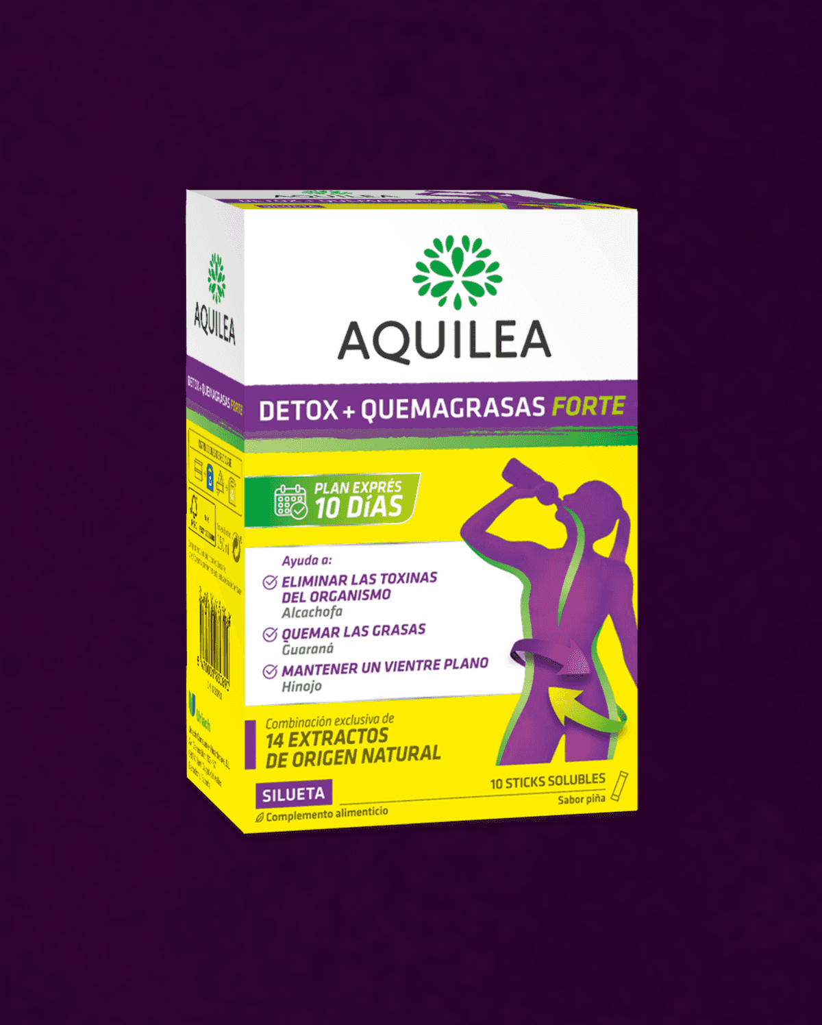 Aquilea Detox 10 Sticks 15 ml Sabor Piña de Aquilea