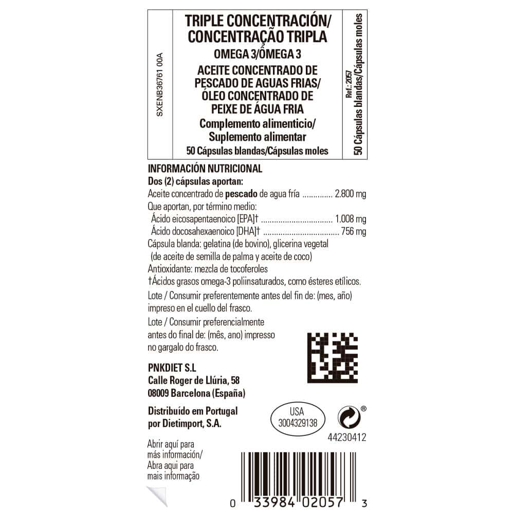 Omega-3 Triple Concentración - 50 cápsulas blandas de Solgar