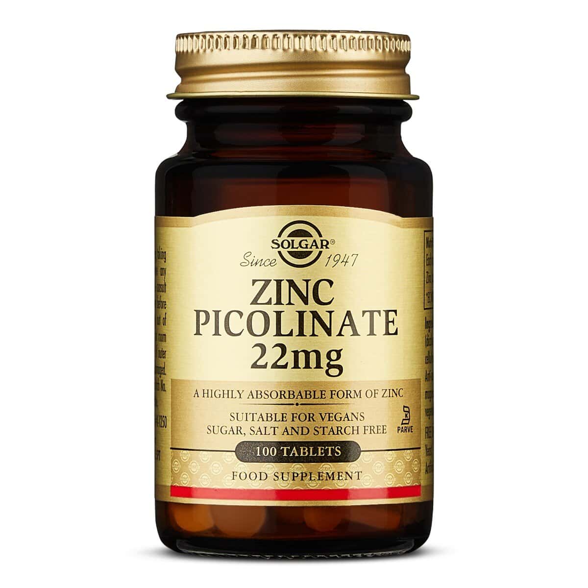 Picolinato de zinc - 100 comprimidos de Solgar