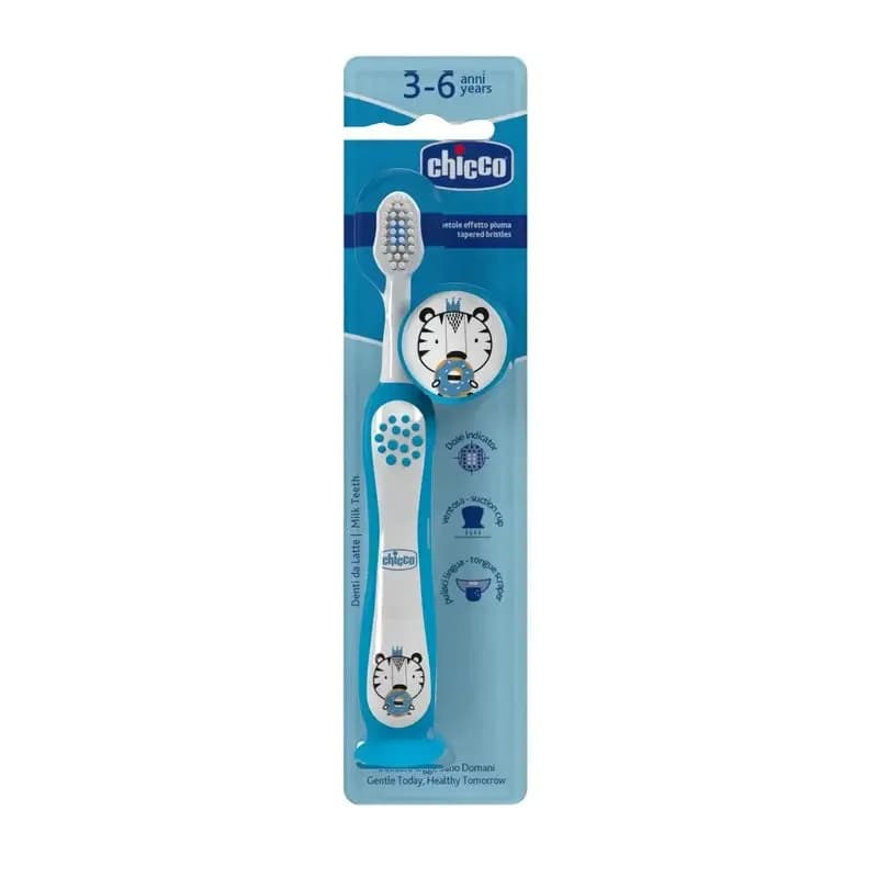 Cepillo Dientes de Leche Chicco 3-6 Años Azul