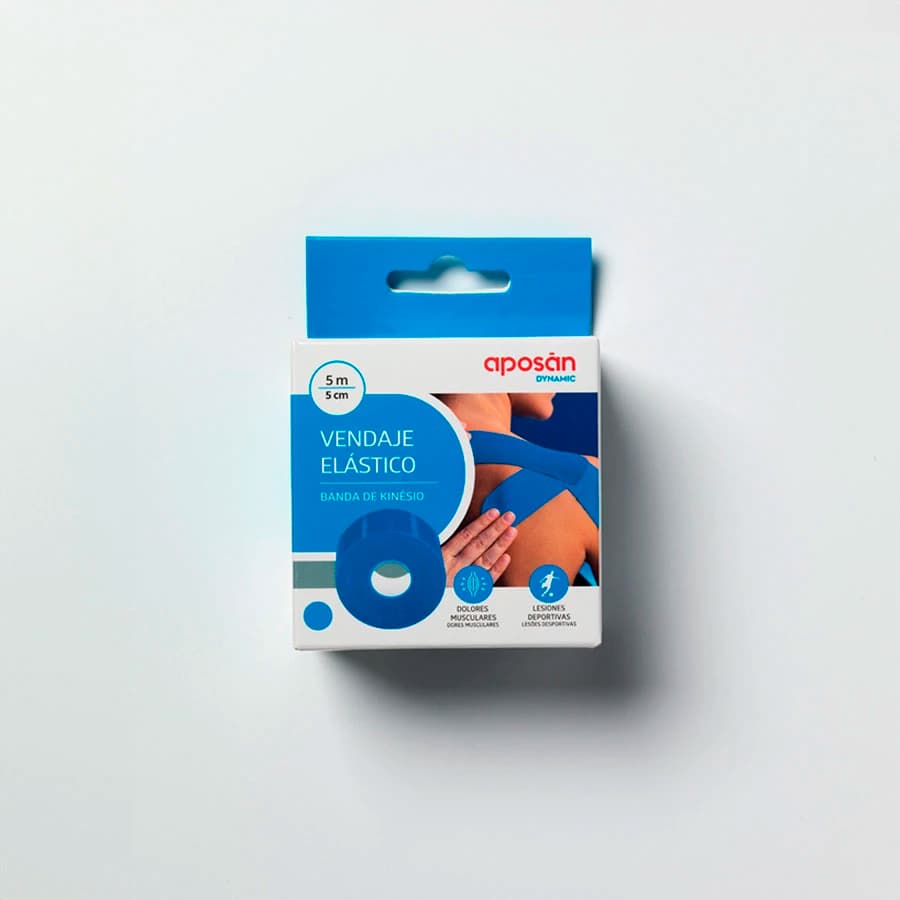 Aposan Dynamic Vendaje Elastico 1 Unidad 5 m x 5 cm Color Azul