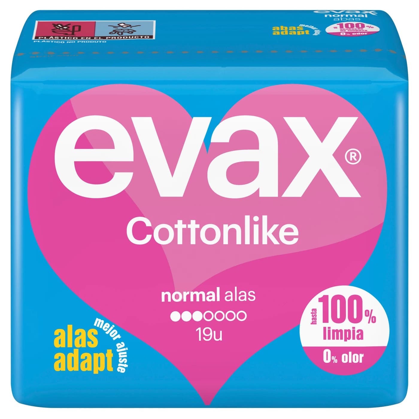Compresas Higienicas Femeninas - Evax Cottonlike Normal Con Alas 16 Compresas de Evax — imagen 2