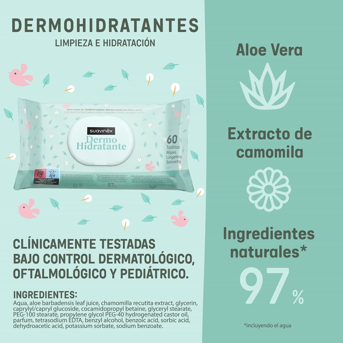 Suavinex Toallitas Dermohidratantes 60 uds de Suavinex
