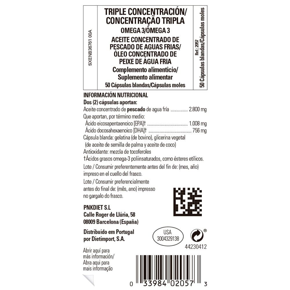 Omega-3 Triple Concentración - 50 cápsulas blandas de Solgar — imagen 2