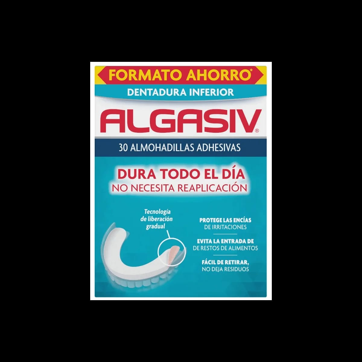 Algasiv - Almohadillas Adhesivas Dentadura Inferior 18 Unidades de Algasiv — imagen 1 de 3