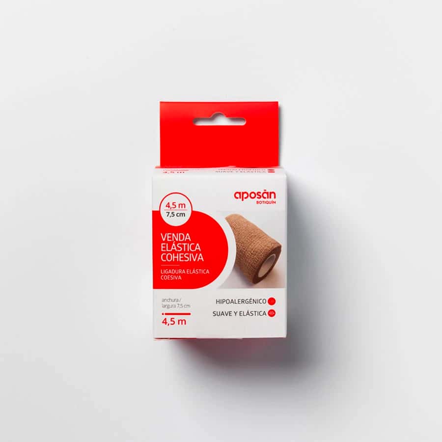 Aposan Venda Elastica Cohesiva 1 Unidad 4,5 m x 7,5 cm de Aposan