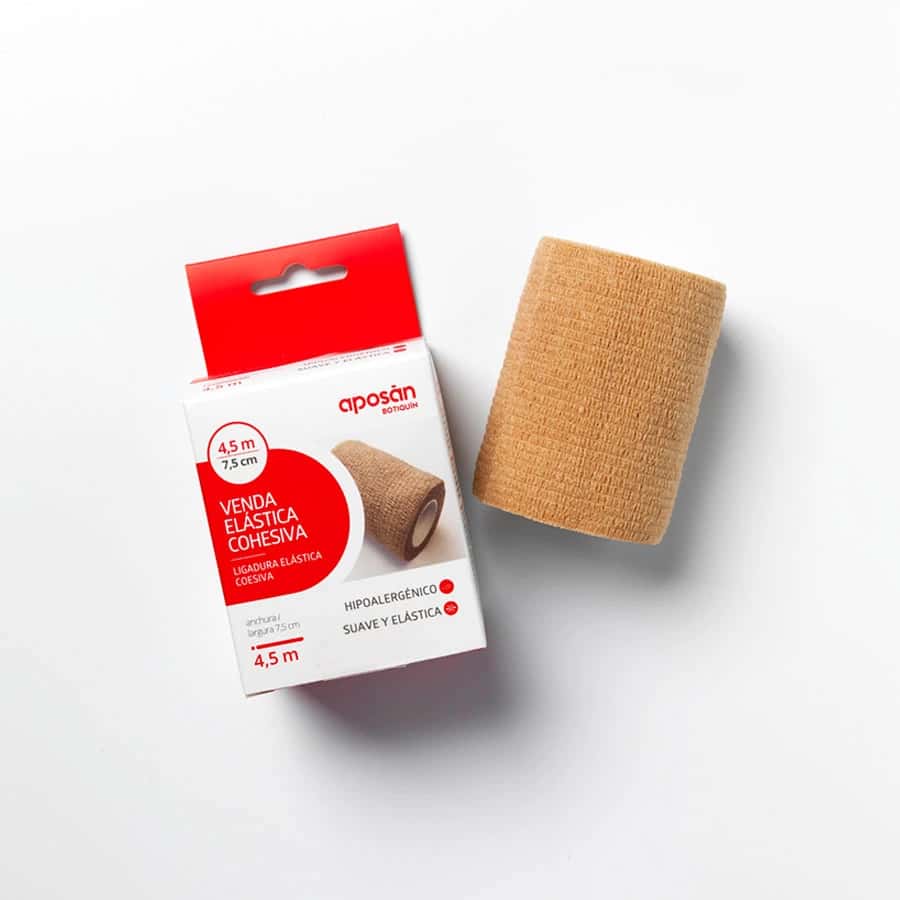 Aposan Venda Elastica Cohesiva 1 Unidad 4,5 m x 7,5 cm de Aposan