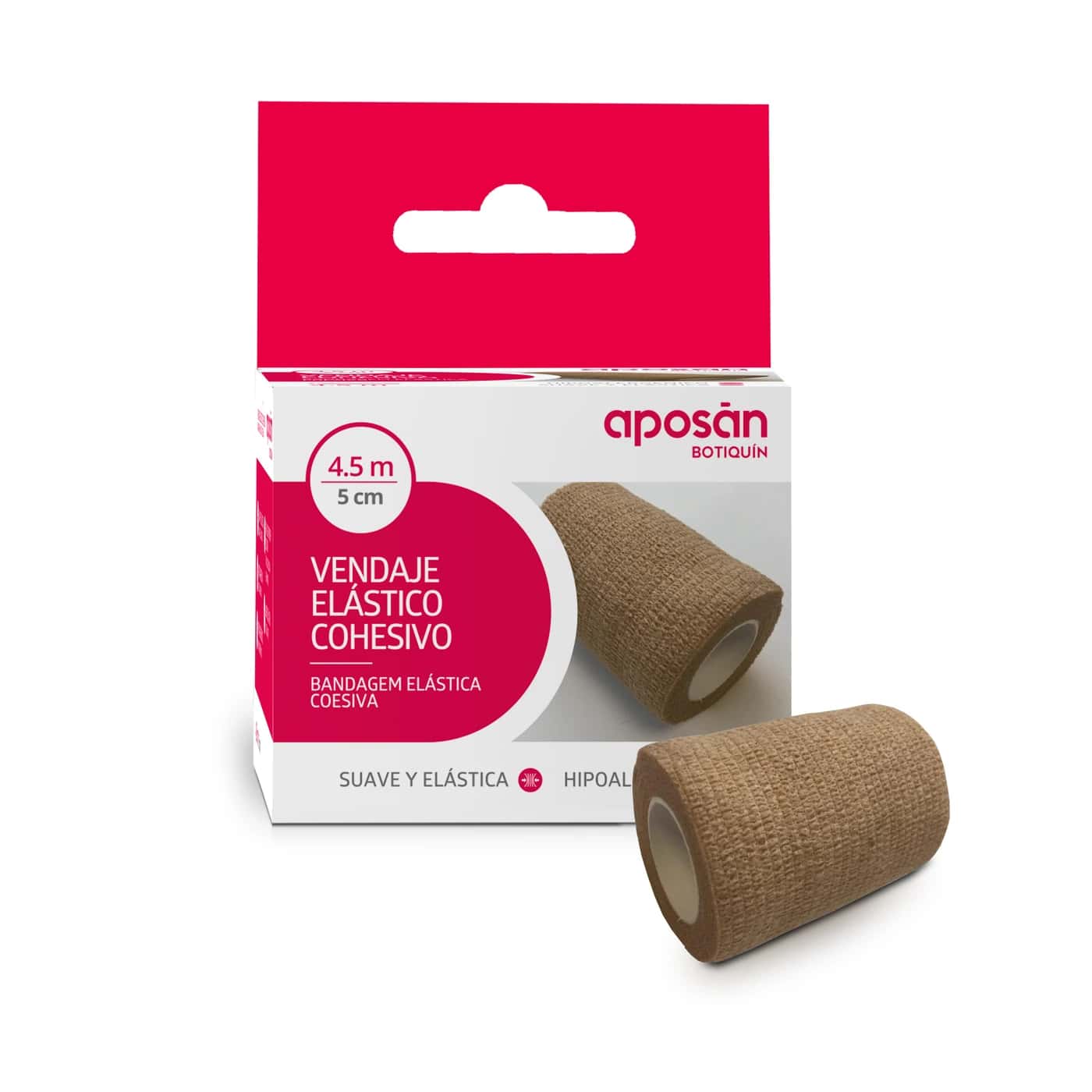 Aposan Venda Elastica Cohesiva 1 Unidad 4,5 m x 5 cm de Aposan