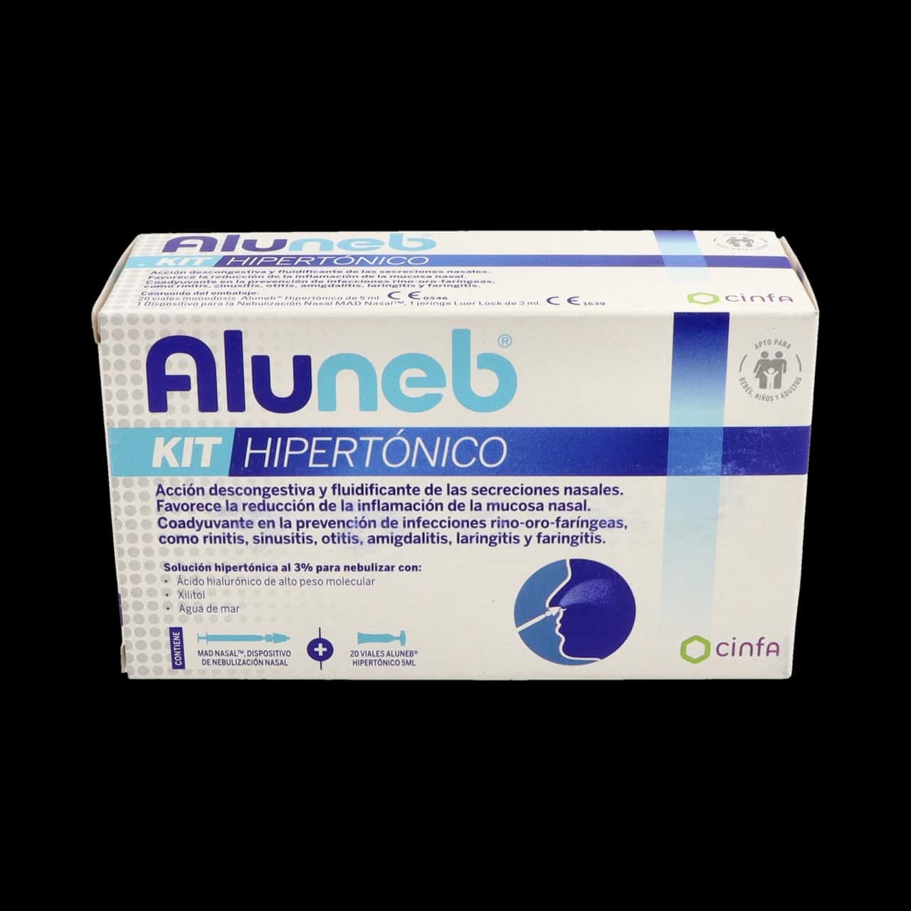 Aluneb Hipertonico Kit 20 Viales 5 ML + 1 Dispositivo de Aluneb