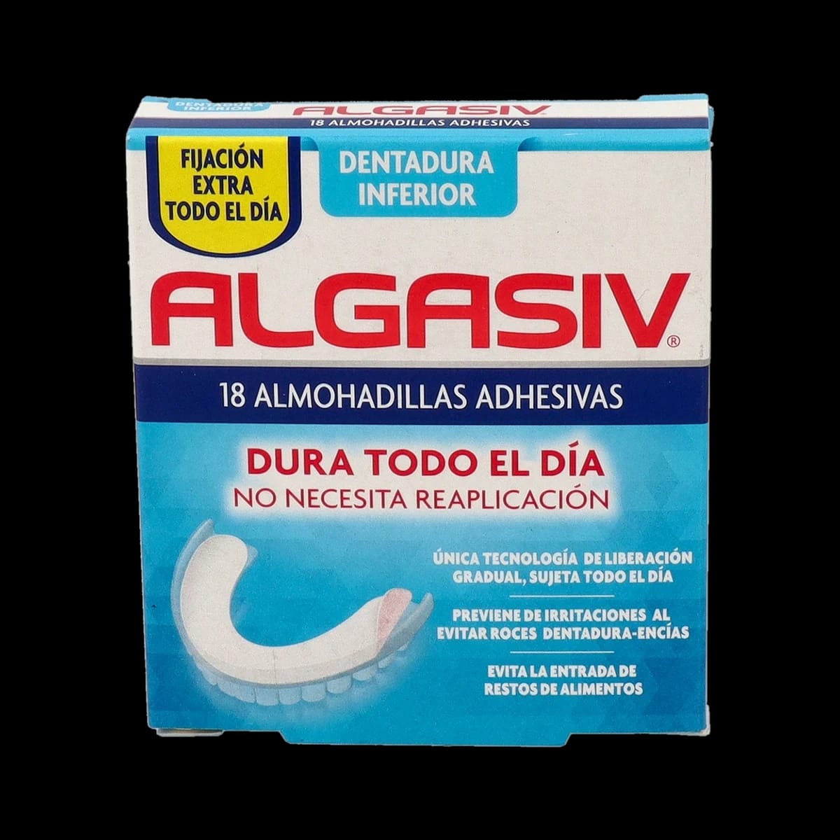 Algasiv Almohadillas Adhesivas Dentadura Inferior 18 Unidades de Algasiv