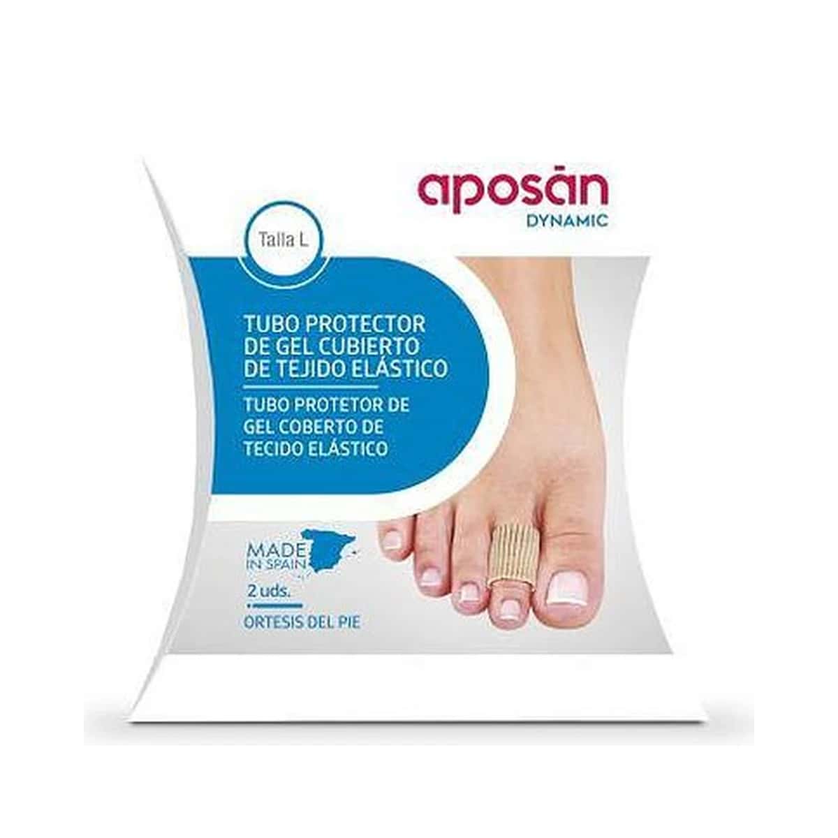 Aposan Dynamic Tubo Protector Gel Cubierto Tejido Elástico 2 Unidades Talla L de Aposan