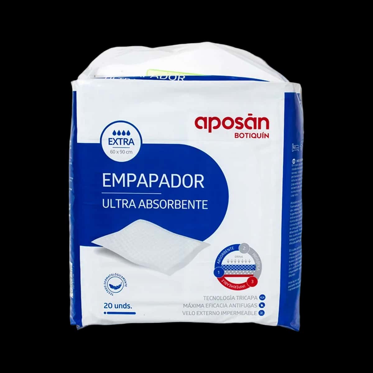 Aposan Empapador Ultra Absorbente 20 Unidades 90 cm x 60 cm de Aposan
