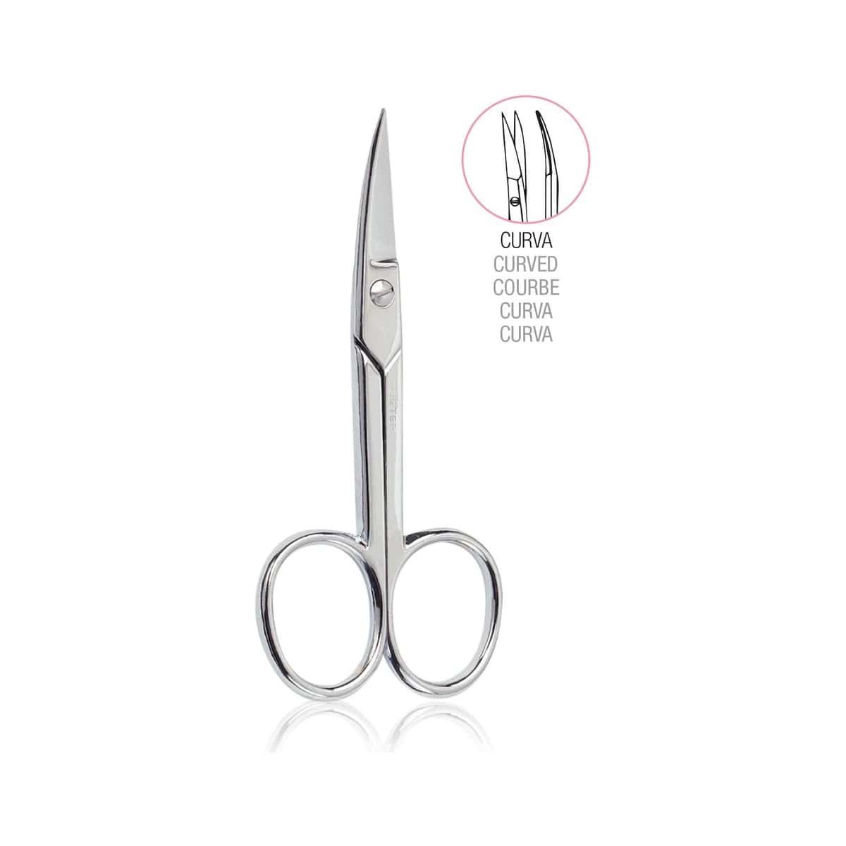 Beter Tijera de Manicura para Uñas Curva Cromada 9 cm de Beter