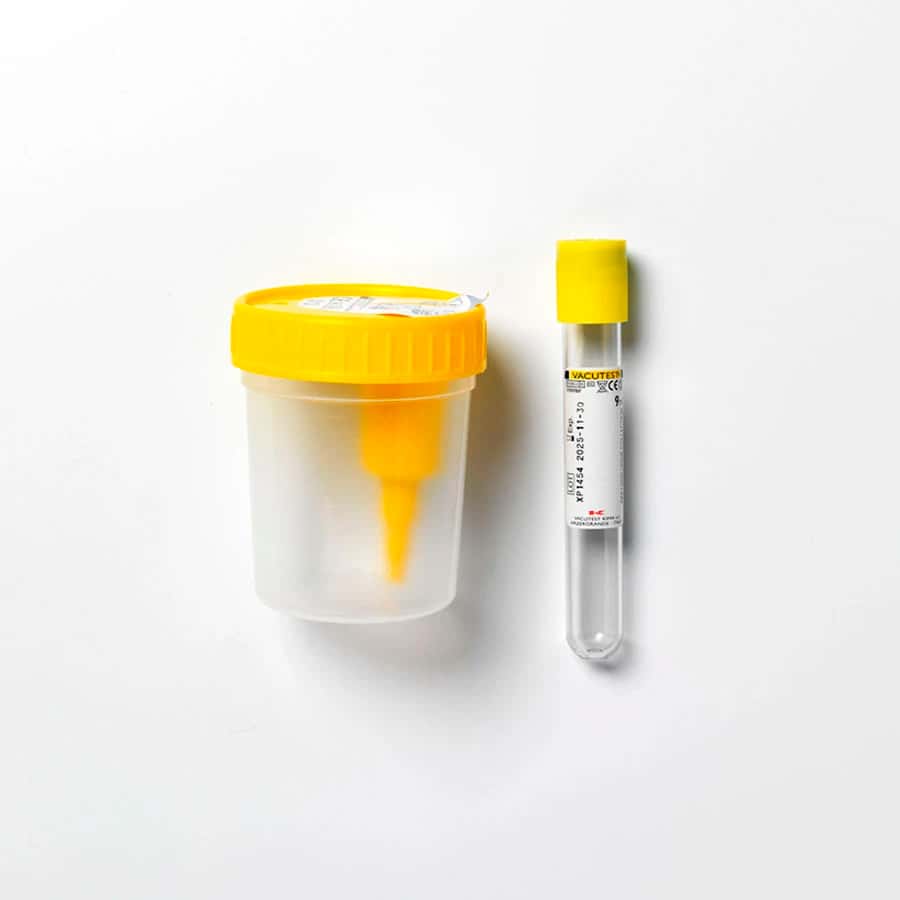 Aposan Envase Recogida Orina Sistema Vacío con Tubo 100 ml de Aposan