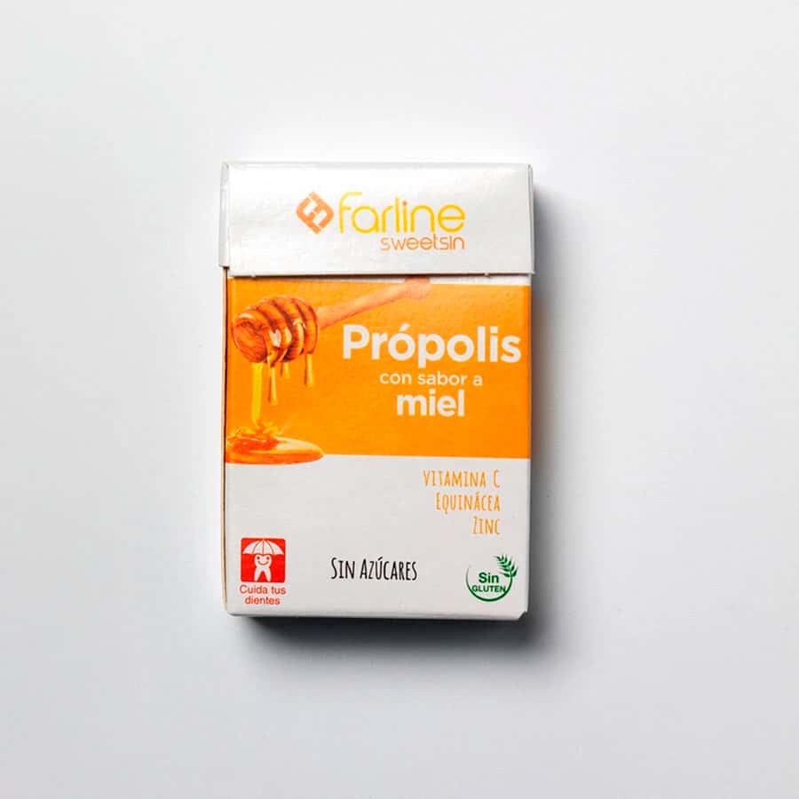Farline Caramelos sin Azúcar en Caja Sabor Miel-Própolis 36,5 g de Farline