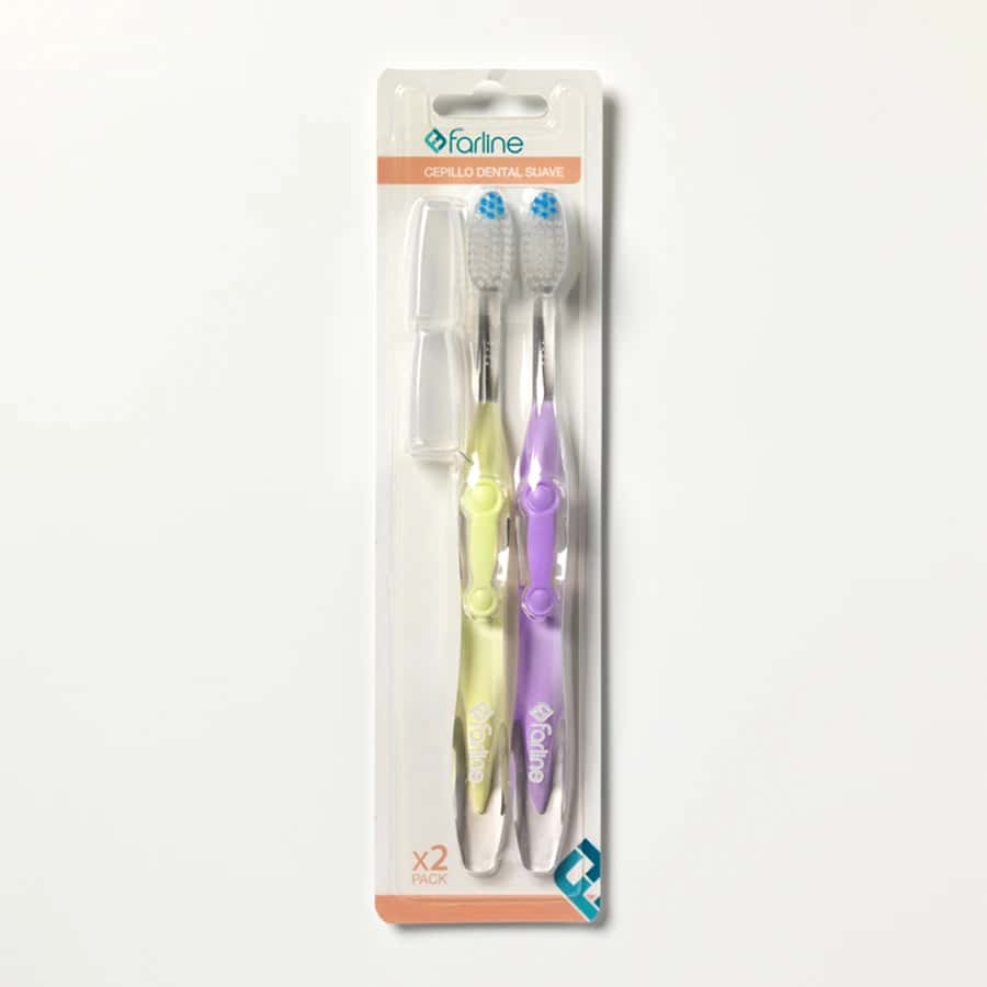 Farline Cepillo de Dientes Suave Pack 2 Unidades de Farline