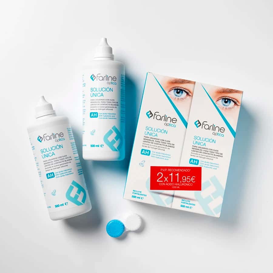 Farline Óptica Solución Única con Ácido Hialurónico Duplo 2 x 500 ml de Farline