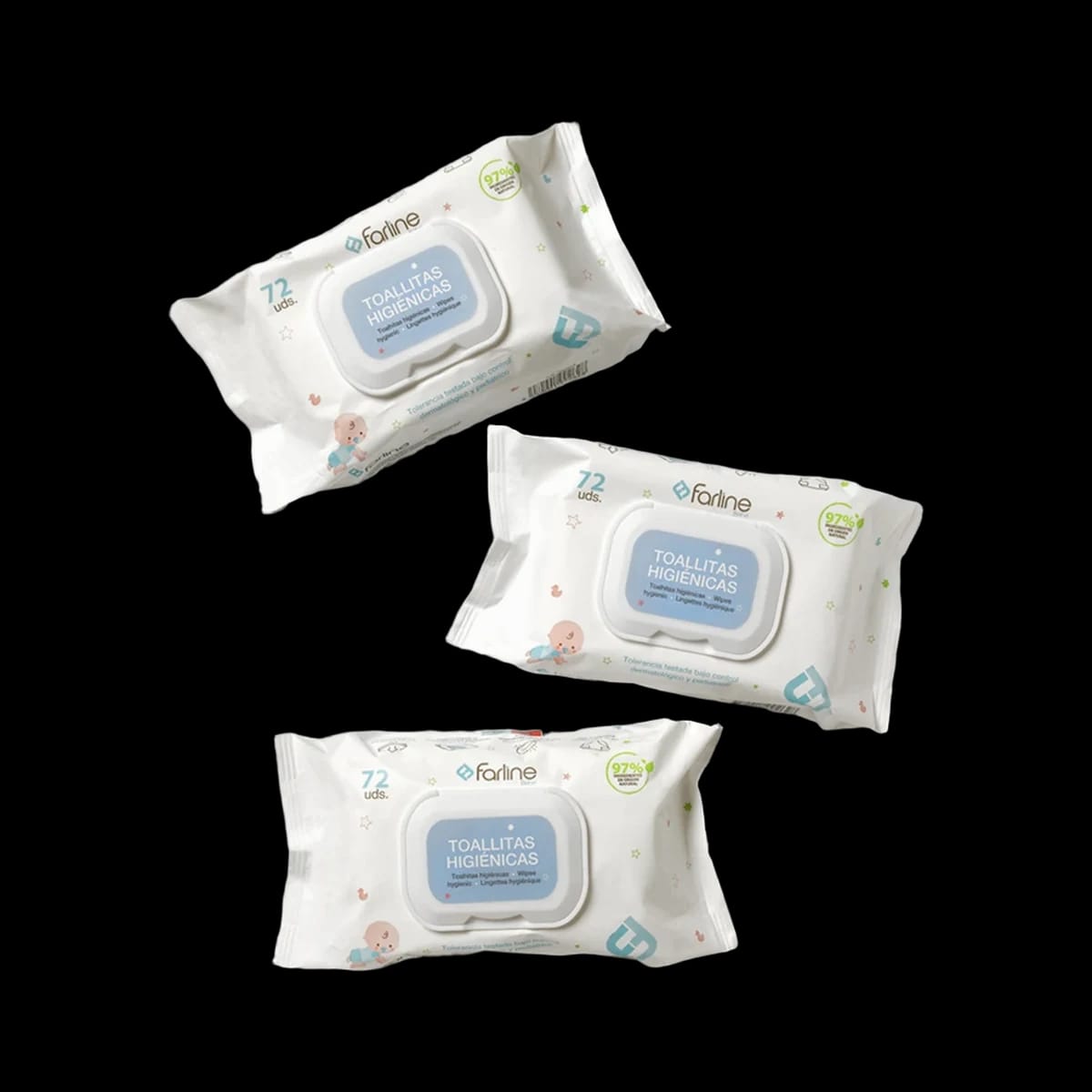 Farline Tri-Pack Toallitas Higiénicas Bebé de Farline — imagen 1 de 3