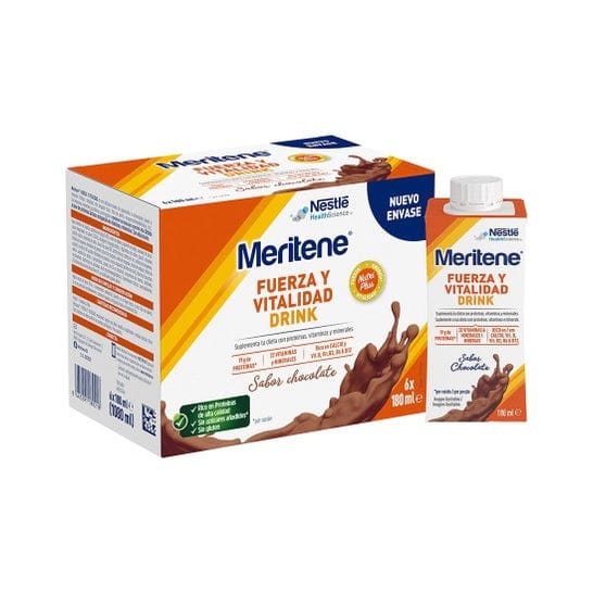 Fuerza Y Vitalidad Drink 6 Botellas 180 Ml Sabor Chocolate de Meritene