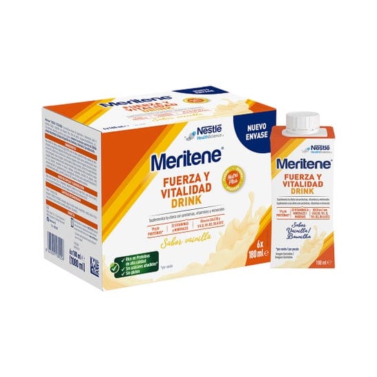 Fuerza Y Vitalidad Drink 6 Botellas 180 Ml Sabor Vainilla de Meritene