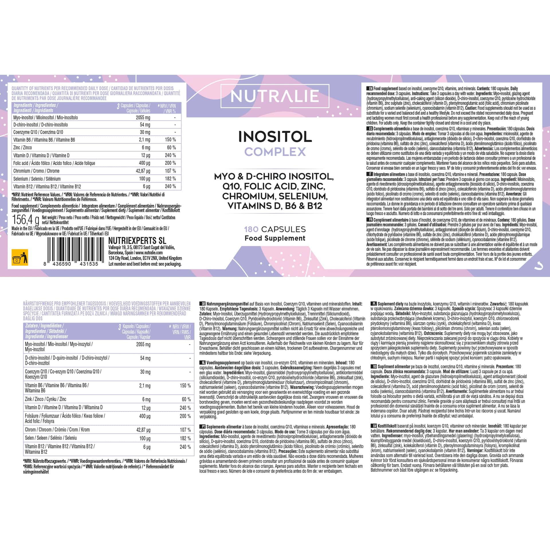 Inositol Complex 180 cápsulas de Nutralie