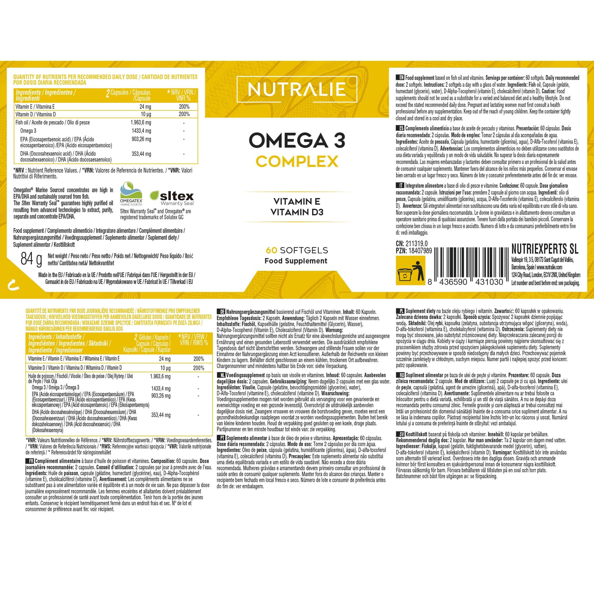 Omega 3 Complex 60 perlas de Nutralie