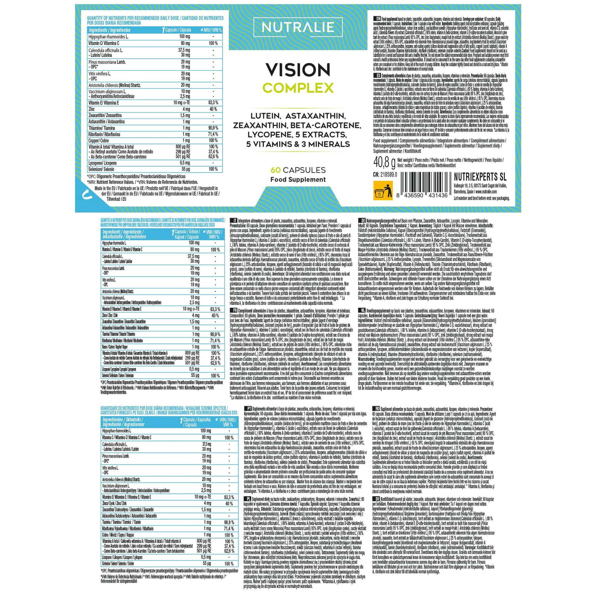 Visión Complex 60 cápsulas de Nutralie