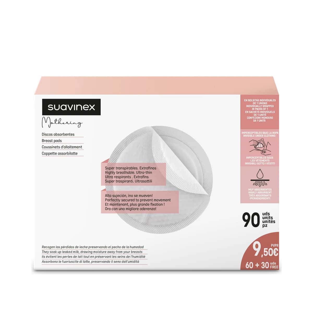 Suavinex Discos de Lactancia Nature 60 + 30 Unidades de Suavinex