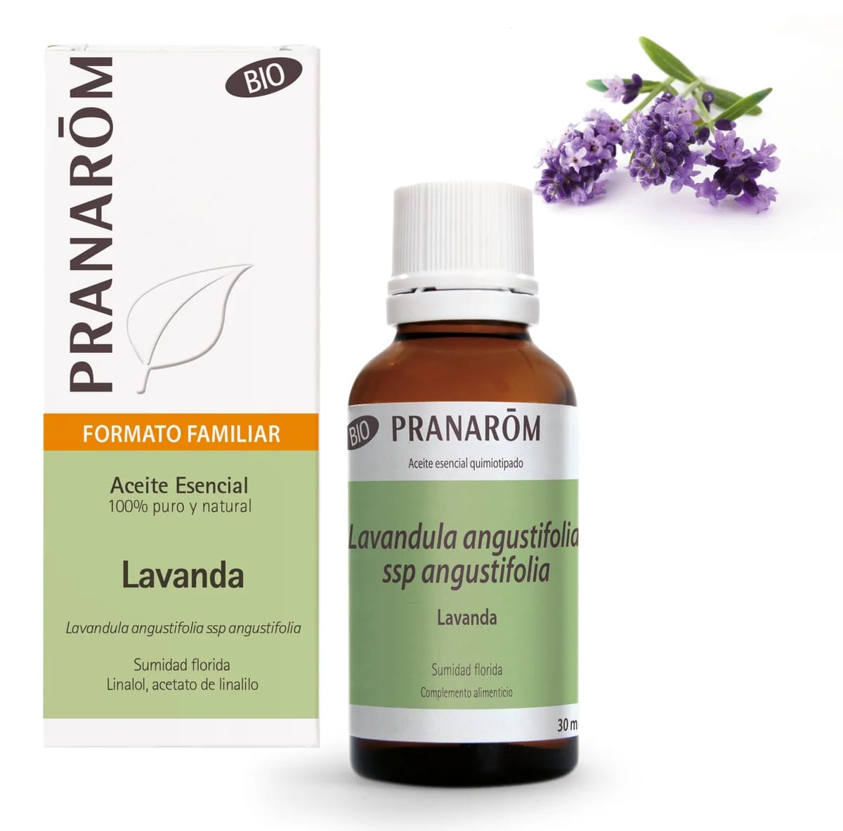 Pranarom Aceite Esencial Lavanda Sumidad Florida 30 ml Formato Grande - Bio de Pranarôm