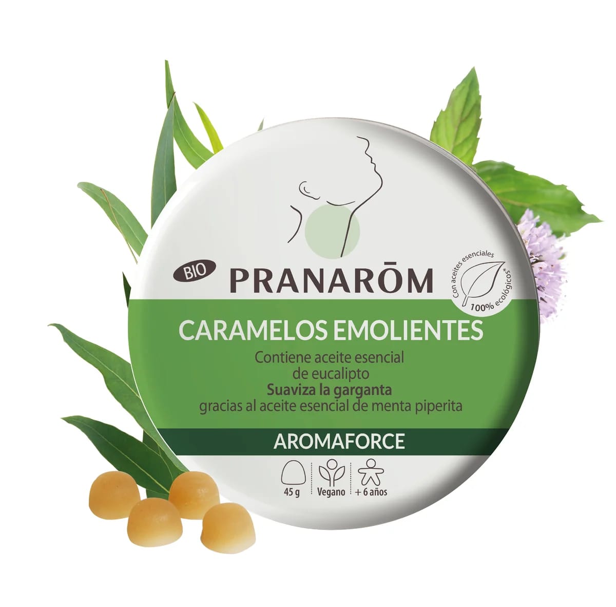 Pranarom Caramelos Emolientes - Menta/Eucalipto - Bio de Pranarôm