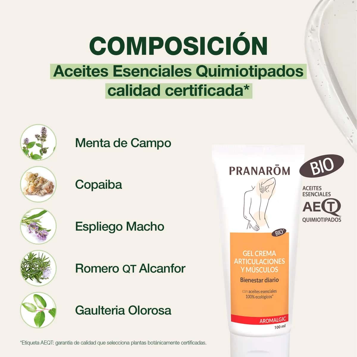 Pranarôm Aromalgic Gel Crema Articulaciones y Músculos Bio de Pranarôm