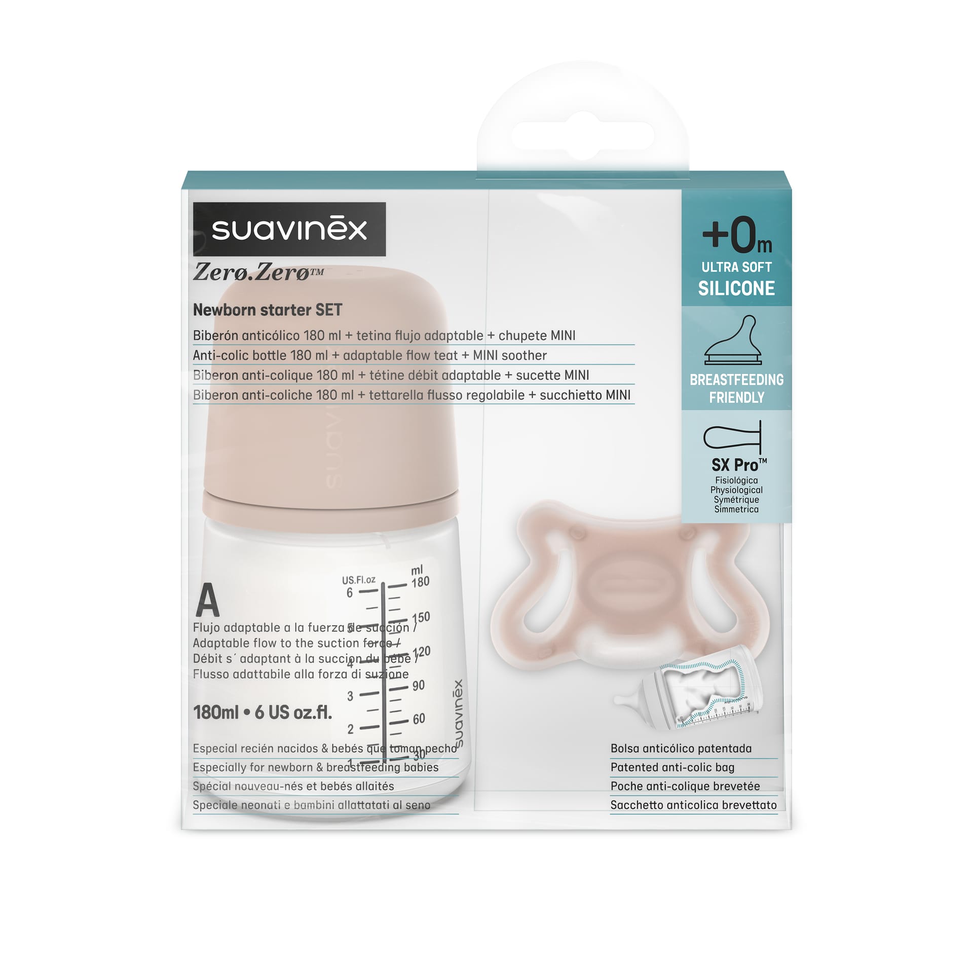 Suavinex ZERO SET BIB 180ML A +CH -2-2M MEDIUM de Suavinex — imagen 1 de 2