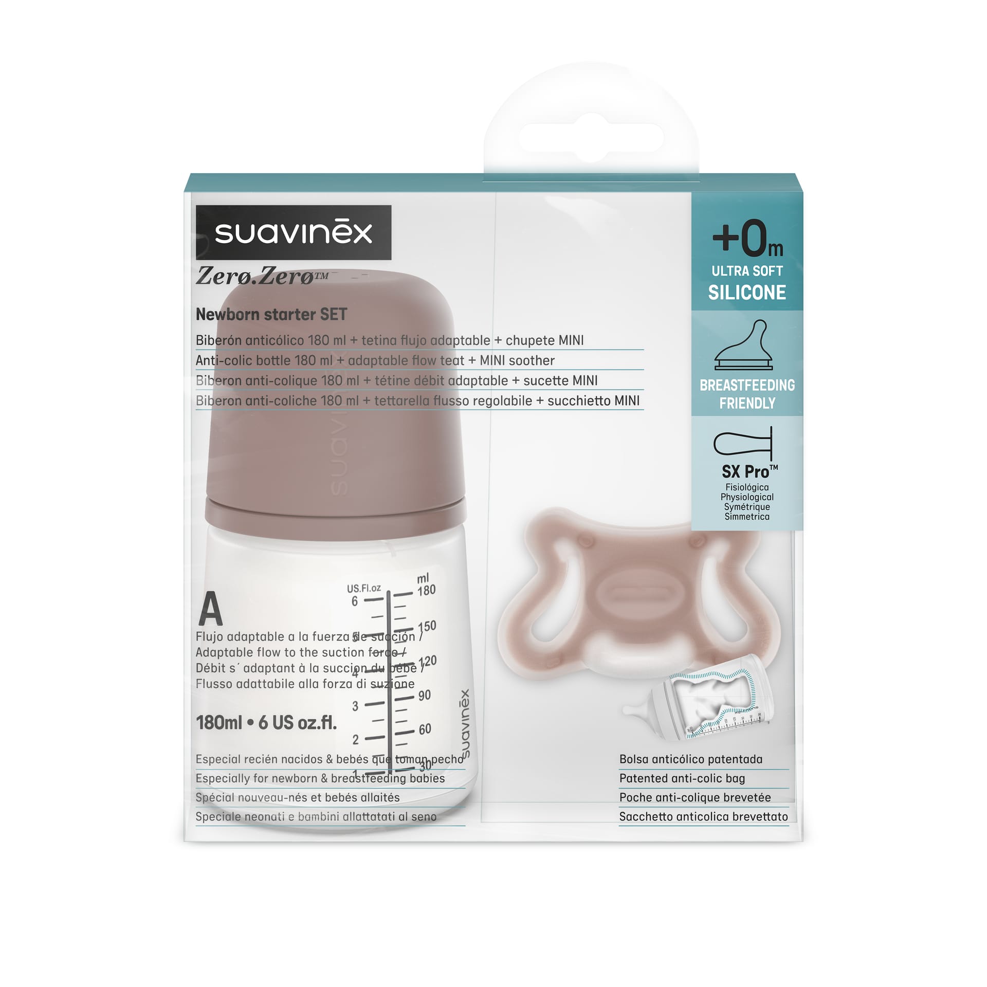 Suavinex ZERO SET BIB 180ML A +CH -2-2M DEEP de Suavinex — imagen 1 de 2