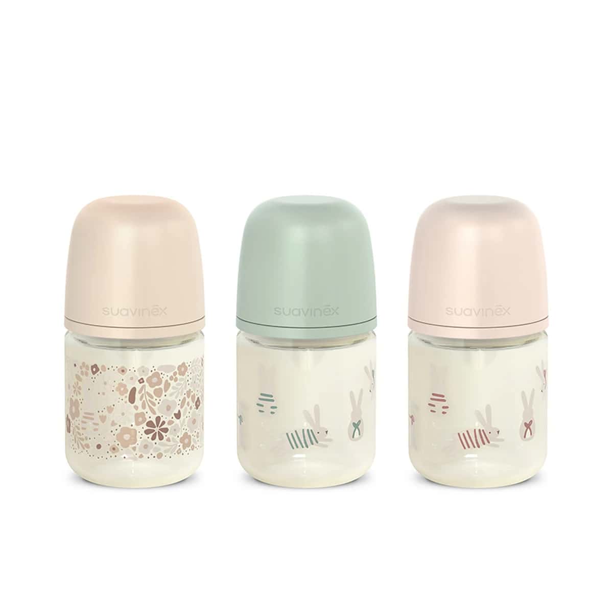 Suavinex Biberón de Vidrio 120 ml Tetina Fisiológica Silicona Talla S Wonderland de Suavinex
